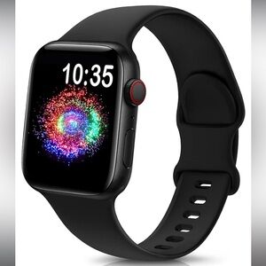 TreasureMax Sport Band Compatible with Apple Watch Band 38MM Silicone Black